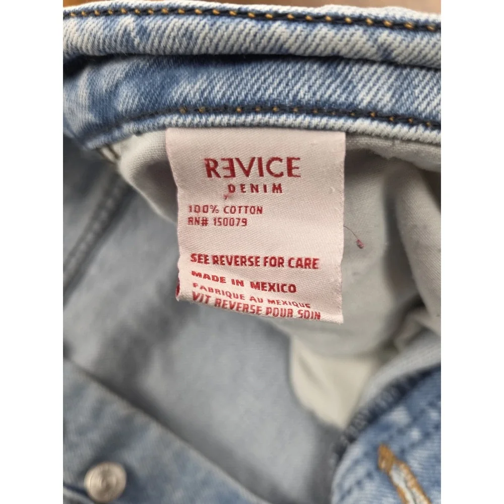 Revice Denim Jeans Womens Size 31 Light Wash Button Fly Relaxed Fit Retro (107)